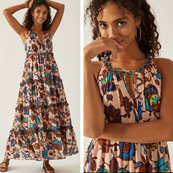 Love The Label Dresses & Skirts - Love the Label Juliette Dress Size XS Same Nude Blue Floral Maxi